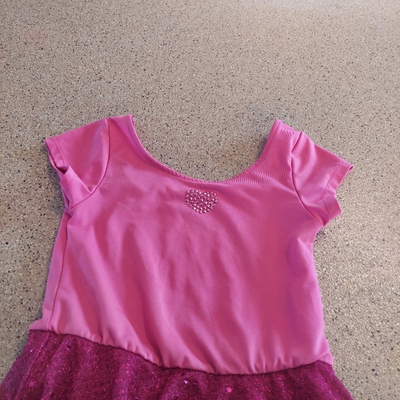 Pink sequins bling gymnastics dance Leotard bright fun cute small dollies & me - Picture 2 of 9